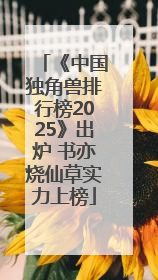 《中国独角兽排行榜2025》出炉 书亦烧仙草实力上榜