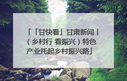 「甘快看」甘肃新闻丨（乡村行 看振兴）特色产业托起乡村振兴路