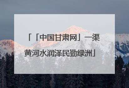 「中国甘肃网」一渠黄河水润泽民勤绿洲