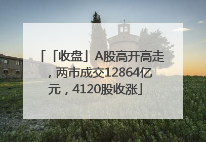 「收盘」A股高开高走，两市成交12864亿元，4120股收涨