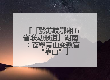 「黔苏皖鄂湘五省联动报道」湖南：苍翠青山变致富“靠山”