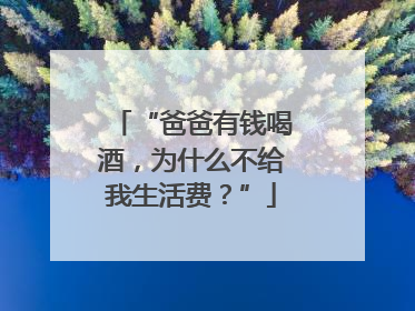 “爸爸有钱喝酒，为什么不给我生活费？”