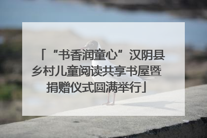 “书香润童心”汉阴县乡村儿童阅读共享书屋暨捐赠仪式圆满举行