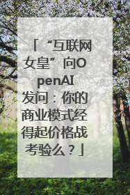 “互联网女皇”向OpenAI发问：你的商业模式经得起价格战考验么？