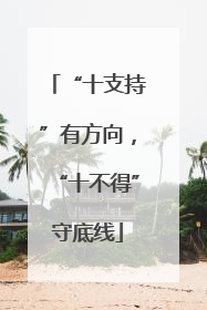 “十支持”有方向，“十不得”守底线