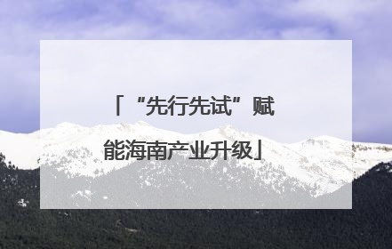 “先行先试”赋能海南产业升级