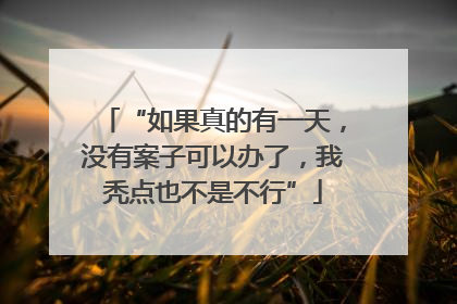 “如果真的有一天，没有案子可以办了，我秃点也不是不行”