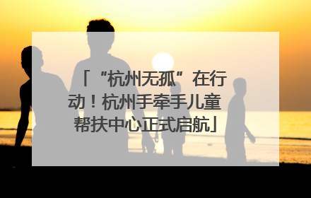 “杭州无孤”在行动！杭州手牵手儿童帮扶中心正式启航