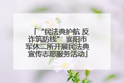 “民法典护航 反诈筑防线” 襄阳市军休二所开展民法典宣传志愿服务活动