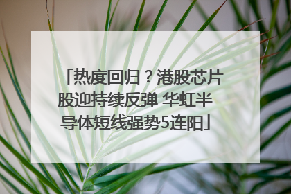 热度回归？港股芯片股迎持续反弹 华虹半导体短线强势5连阳