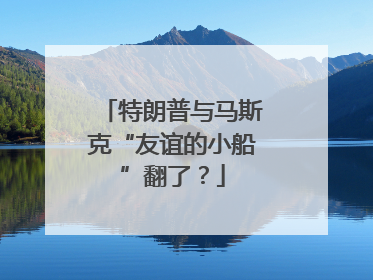 特朗普与马斯克“友谊的小船”翻了？