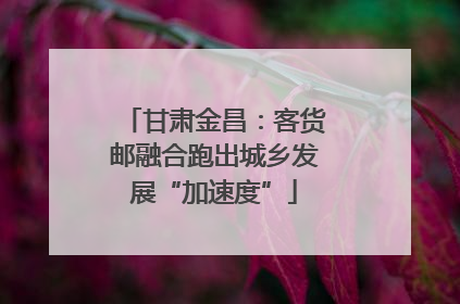 甘肃金昌：客货邮融合跑出城乡发展“加速度”