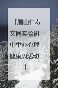 眉山仁寿文同实验初中举办心理健康周活动