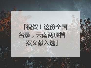 祝贺！这份全国名录，云南两项档案文献入选