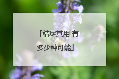 秸尽其用 有多少种可能
