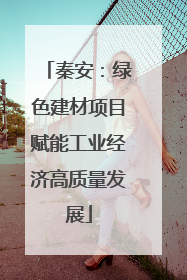 秦安：绿色建材项目赋能工业经济高质量发展