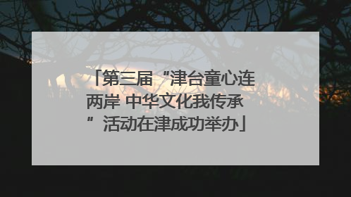 第三届“津台童心连两岸 中华文化我传承”活动在津成功举办