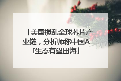美国搅乱全球芯片产业链，分析师称中国AI生态有望出海