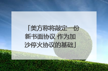 美方称将敲定一份新书面协议 作为加沙停火协议的基础