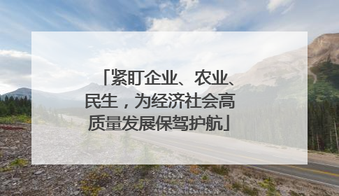 紧盯企业、农业、民生，为经济社会高质量发展保驾护航
