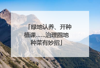 绿地认养、开种植课……治理圈地种菜有妙招