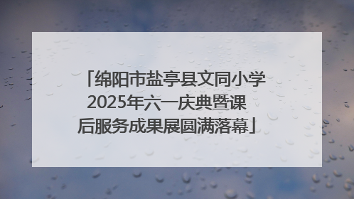 绵阳市盐亭县文同小学2025年六一庆典暨课后服务成果展圆满落幕