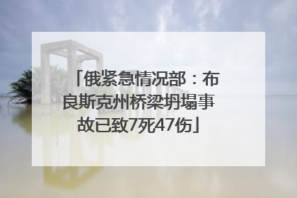 俄紧急情况部：布良斯克州桥梁坍塌事故已致7死47伤