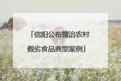 信阳公布整治农村假劣食品典型案例