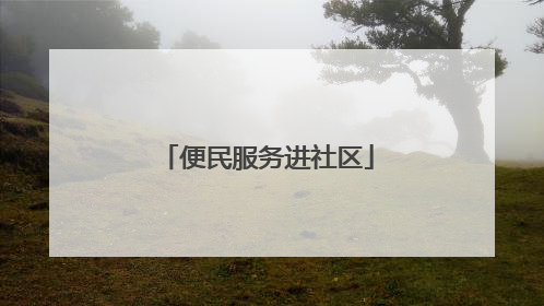 便民服务进社区