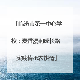 临汾市第一中心学校：麦香浸润成长路 实践传承农耕情