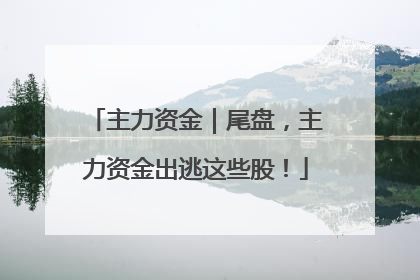 主力资金｜尾盘，主力资金出逃这些股！