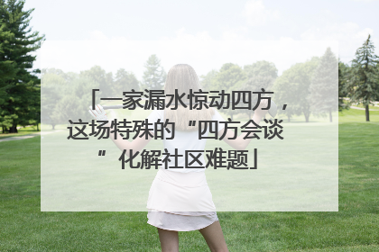 一家漏水惊动四方，这场特殊的“四方会谈”化解社区难题