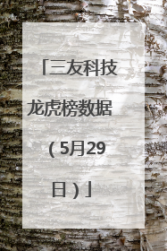 三友科技龙虎榜数据（5月29日）