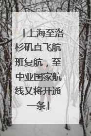 上海至洛杉矶直飞航班复航，至中亚国家航线又将开通一条