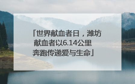 世界献血者日，潍坊献血者以6.14公里奔跑传递爱与生命