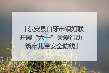 东安县白牙市镇妇联开展“六一”关爱行动 筑牢儿童安全防线