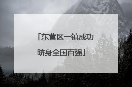 东营区一镇成功跻身全国百强