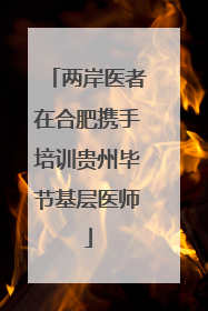 两岸医者在合肥携手培训贵州毕节基层医师