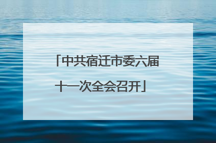 中共宿迁市委六届十一次全会召开