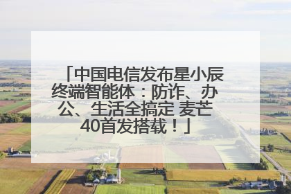 中国电信发布星小辰终端智能体：防诈、办公、生活全搞定 麦芒40首发搭载！