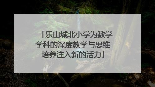 乐山城北小学为数学学科的深度教学与思维培养注入新的活力