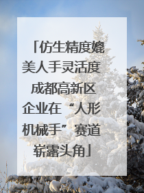 仿生精度媲美人手灵活度 成都高新区企业在“人形机械手”赛道崭露头角