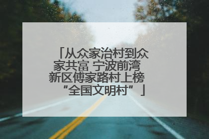 从众家治村到众家共富 宁波前湾新区傅家路村上榜“全国文明村”