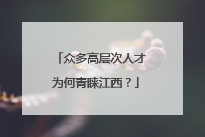众多高层次人才为何青睐江西？