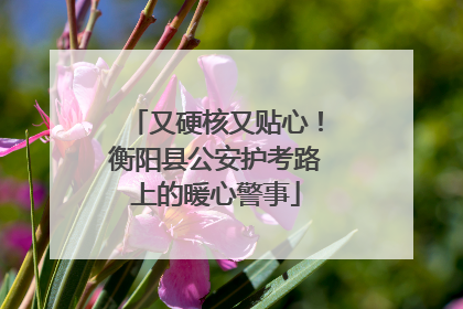 又硬核又贴心！衡阳县公安护考路上的暖心警事