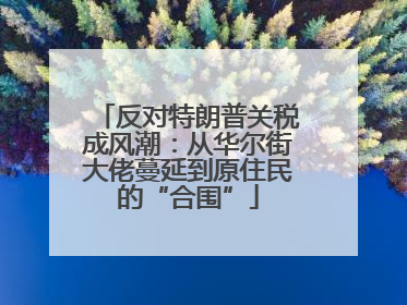 反对特朗普关税成风潮：从华尔街大佬蔓延到原住民的“合围”