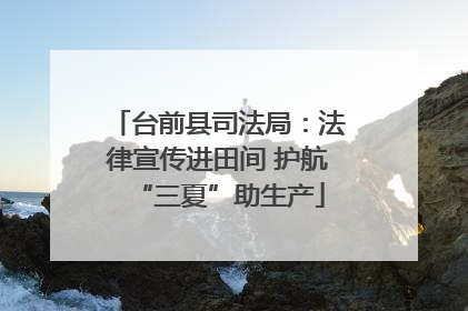 台前县司法局：法律宣传进田间 护航“三夏”助生产