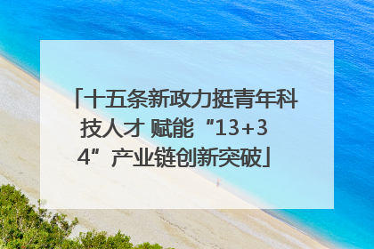 十五条新政力挺青年科技人才 赋能“13+34”产业链创新突破