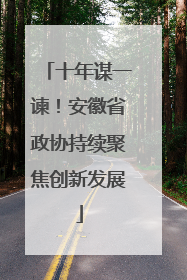十年谋一谏！安徽省政协持续聚焦创新发展