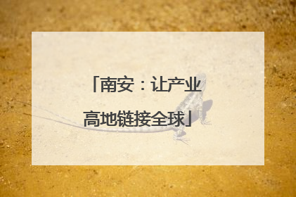 南安：让产业高地链接全球